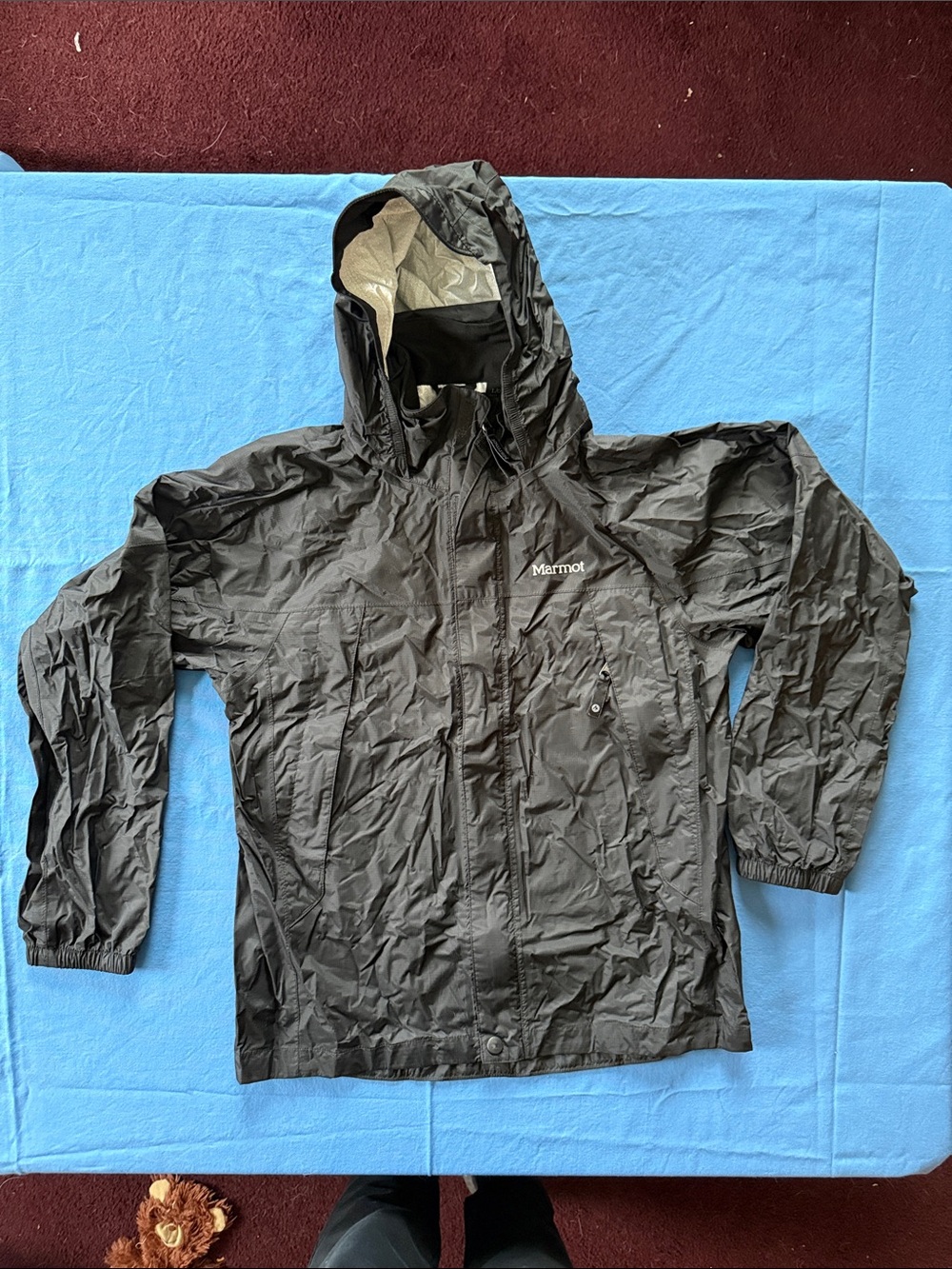 Marmot Black Hooded Boy’s Rain Jacket